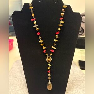 Colorful Beaded Necklace with Pendant